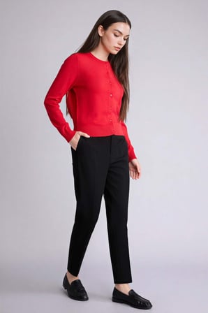 DeFacto Klasik Chino Normal Bel Basıc Cepli Bilek Boy Kumaş Pantolon C1429AX26SPBK81