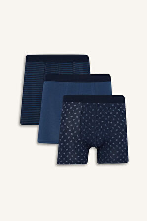 Regular Fit Desenli 3'lü Boxer