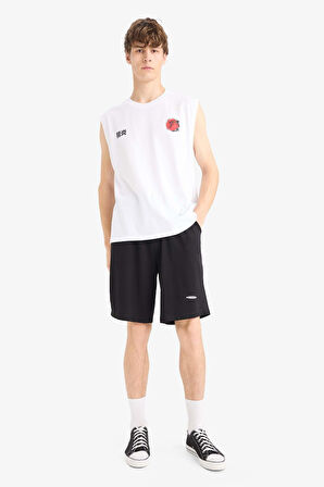 Boxy Fit Baskılı Bisiklet Yaka Atlet