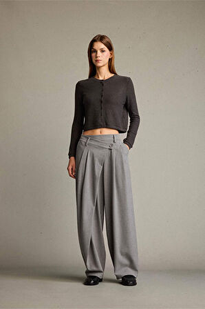 Baggy Fit Fermuarlı Normal Bel Standart Boy Pantolon