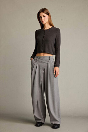 Baggy Fit Fermuarlı Normal Bel Standart Boy Pantolon