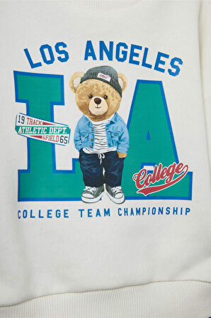 Erkek Bebek 2'li Takım Baskılı Sweatshirt Pantolon