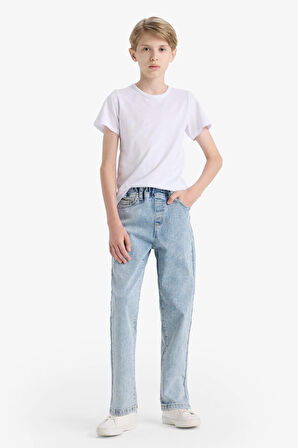 Erkek Çocuk Balloon Fit Düz Paça Jean Pantolon
