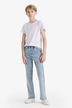 Erkek Çocuk Balloon Fit Düz Paça Jean Pantolon