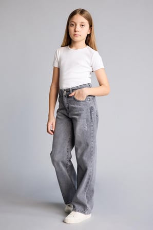 Straıght Wıde Jean Pantolon Kız Çocuk G9536A826SPNM55