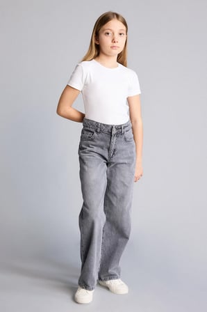 Straıght Wıde Jean Pantolon Kız Çocuk G9536A826SPNM55