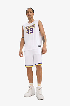 DeFactoFit Hızlı Kuruyan Standart Fit Bisiklet Yaka Baskılı Sporcu Atlet E4394AX25HSWT34