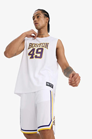 DeFactoFit Hızlı Kuruyan Standart Fit Bisiklet Yaka Baskılı Sporcu Atlet E4394AX25HSWT34