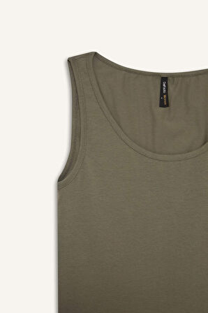 Slim Fit Dar Kesim Basic Düz Yuvarlak Yaka Atlet