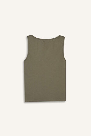 Slim Fit Dar Kesim Basic Düz Yuvarlak Yaka Atlet