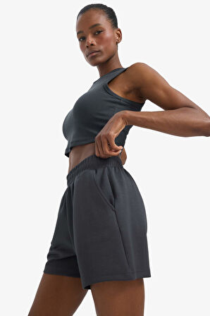 DeFactoFit Crop Top Bisiklet Yaka Modal Sporcu Atlet E2939AX25SMAR231