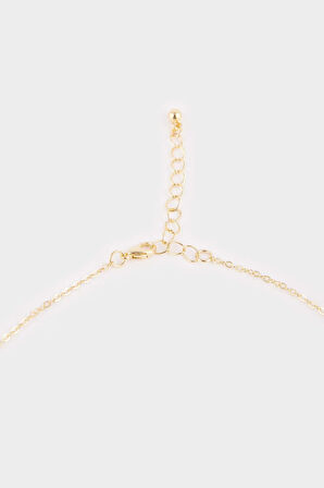 Kadın Çelik Gold Göz Detaylı Sallantılı Kolye