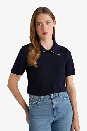 Regular Fit Polo Yaka Triko Kazak