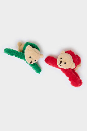 Kadın 2'li Peluş Ayıcıklı Mandal Toka