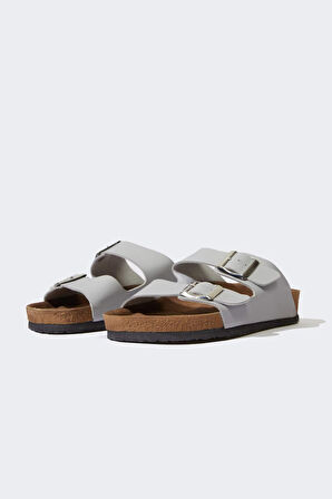 Kadın Çift Bantlı Düz Taban Terlik