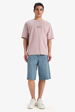 DeFacto %100 Pamuk Rick and Morty Boxy Fit Bisiklet Yaka Sırt Baskılı Kısa Kollu Tişört E9289AX25AUPN528