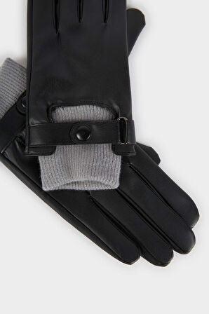 Kadın Suni Deri Eldiven