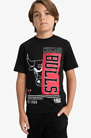 Erkek Çocuk NBA Chicago Bulls Bisiklet Yaka Kısa Kollu Tişört