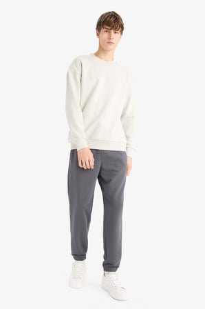 Regular Fit Beli Bağcıklı Paçası Lastikli Cepli Basic Düz Jogger Eşofman Altı