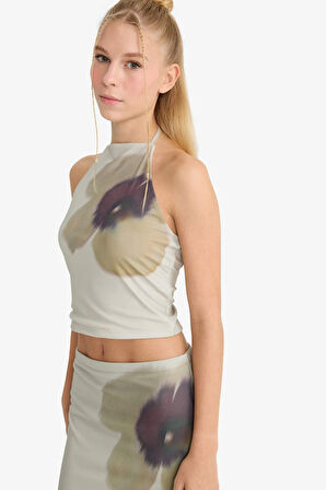 Coool Fitted Baskılı Tül Atlet