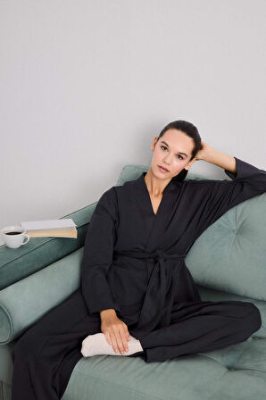 Modal Kimono Ceket-Fall in Love Loungewear