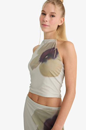 Coool Fitted Baskılı Tül Atlet