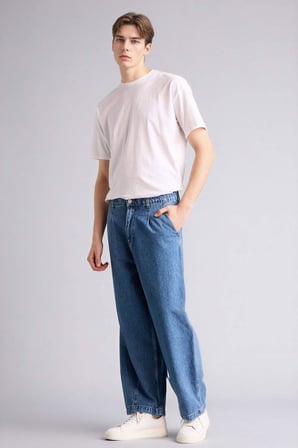 DeFacto Esnek Belli Barrel Fıt Jean Pantolon F8997AX26SPNM28