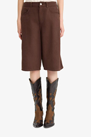 DeFacto Coool Normal Bel Kısa Paça Gabardin Bermuda Şort F3133AX25HSBN258