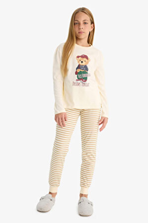 Kız Çocuk Regular Fit 2'li Pijama Takımı