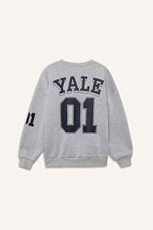 Coool Yale University Oversize Geniş Kalıp Bisiklet Yaka Sweatshirt