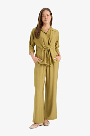 Beli Lastikli Uzun Kollu Gömlek