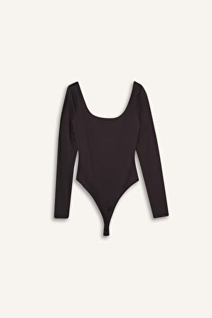 Coool U Yaka Uzun Kollu Çıtçıtlı Body