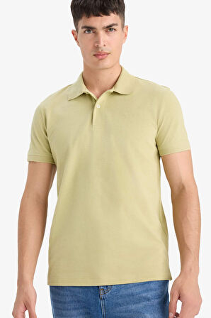 DeFacto %100 Pamuk Slim Fit Dar Kesim Kısa Kollu Pamuklu Nakışlı Pike Polo Tişört E2633AX25SMKH517