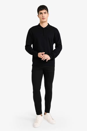 Regular Fit Polo Yaka Yarım Fermuarlı Sweatshirt