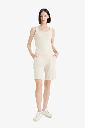 Regular Fit Normal Bel Düz Paça Bermuda Şort