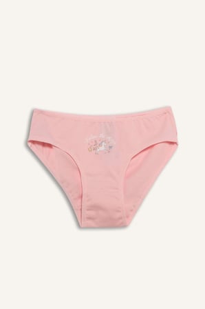 %100 Pamuklu Unıcorn Baskılı Penye 3'lü Slip Külot Kız Çocuk