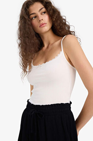 Fitted V Yaka Fitilli Kaşkorse Atlet