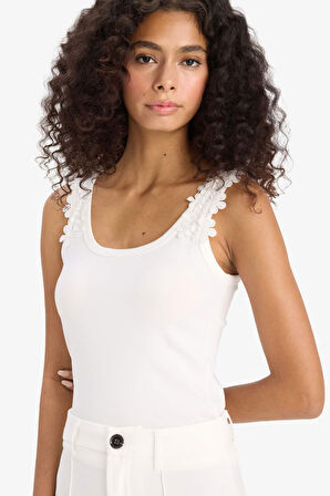 Slim Fit Dar Kesim Yuvarlak Yaka Ribana Atlet