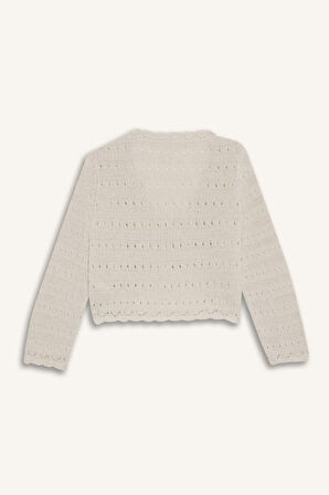 Kız Çocuk V Yaka Triko Hırka