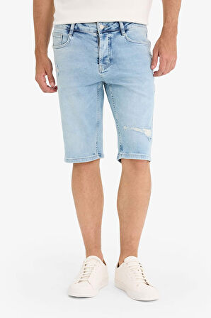 Slim Fit Dar Kesim Jean Bermuda
