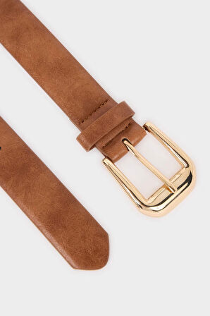 Kadın Büyük Toka Suni Deri Jean Kemeri