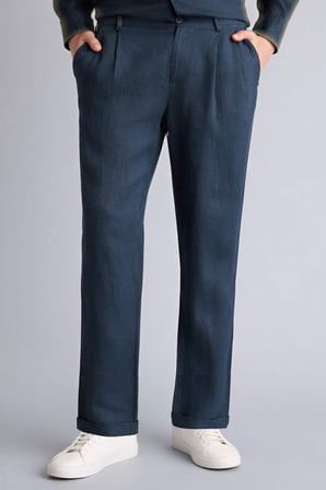 DeFacto Relax Fıt Duble Paça %100 Keten Pantolon C1826AX26SMNV255