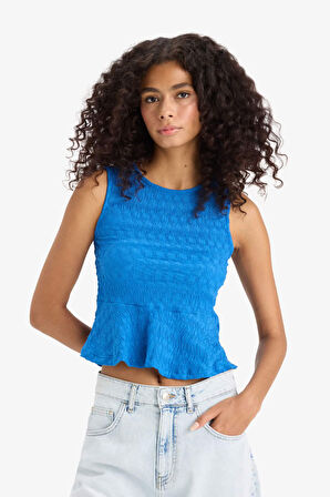 Slim Fit Dar Kesim Bisiklet Yaka Bürümcük Atlet