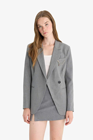 Fitted Tafta Blazer Ceket