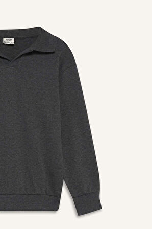 Erkek Çocuk New Regular Fit Apaş Yaka Sweatshirt