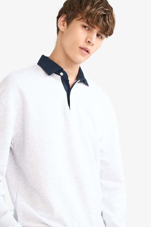 DeFacto Boxy Fıt Polo Yaka Sweatshirt E6523AX25AUGR131