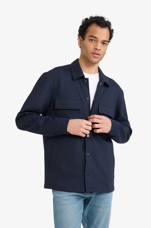 DeFacto Regular Fit Klasik Yaka Cepli Çıtçıtlı Esnek Kumaş Gömlek Ceket F8525AX26SPNV64