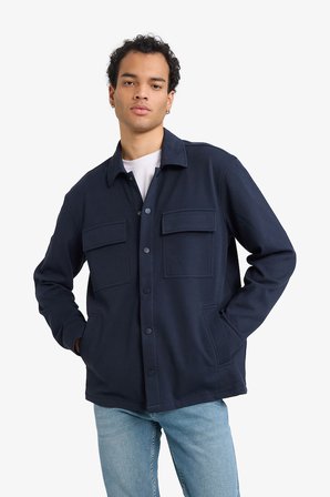 DeFacto Regular Fit Klasik Yaka Cepli Çıtçıtlı Esnek Kumaş Gömlek Ceket F8525AX26SPNV64