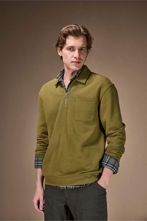 DeFacto Pamuklu REGULAR FIT Yarım Fermuarlı Sweatshirt F8215AX26SPKH256