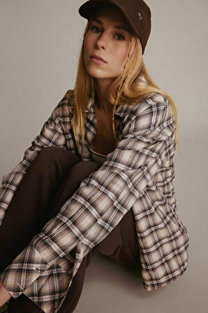 Coool Overshirt Fit Kareli Uzun Kollu Gömlek